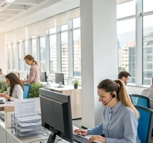 IRS workers at their desks doing shutdown; 40,000 Staff During Shutdown