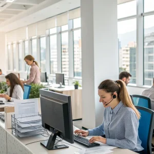 IRS workers at their desks doing shutdown; 40,000 Staff During Shutdown