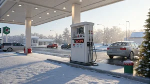 december gas prices three year low