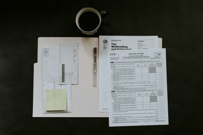 white printed paper; Low-Stress Taxes