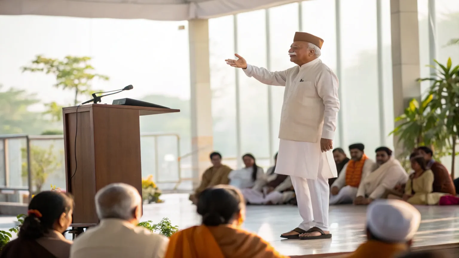 rss chief emphasizes dharma humility