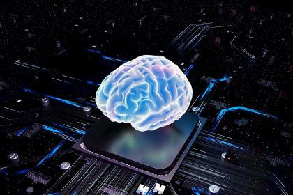 A brain over cpu represents artificial intelligence; AI agents for solopreneurs