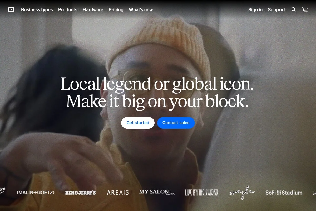 Screenshot of Square Online homepage