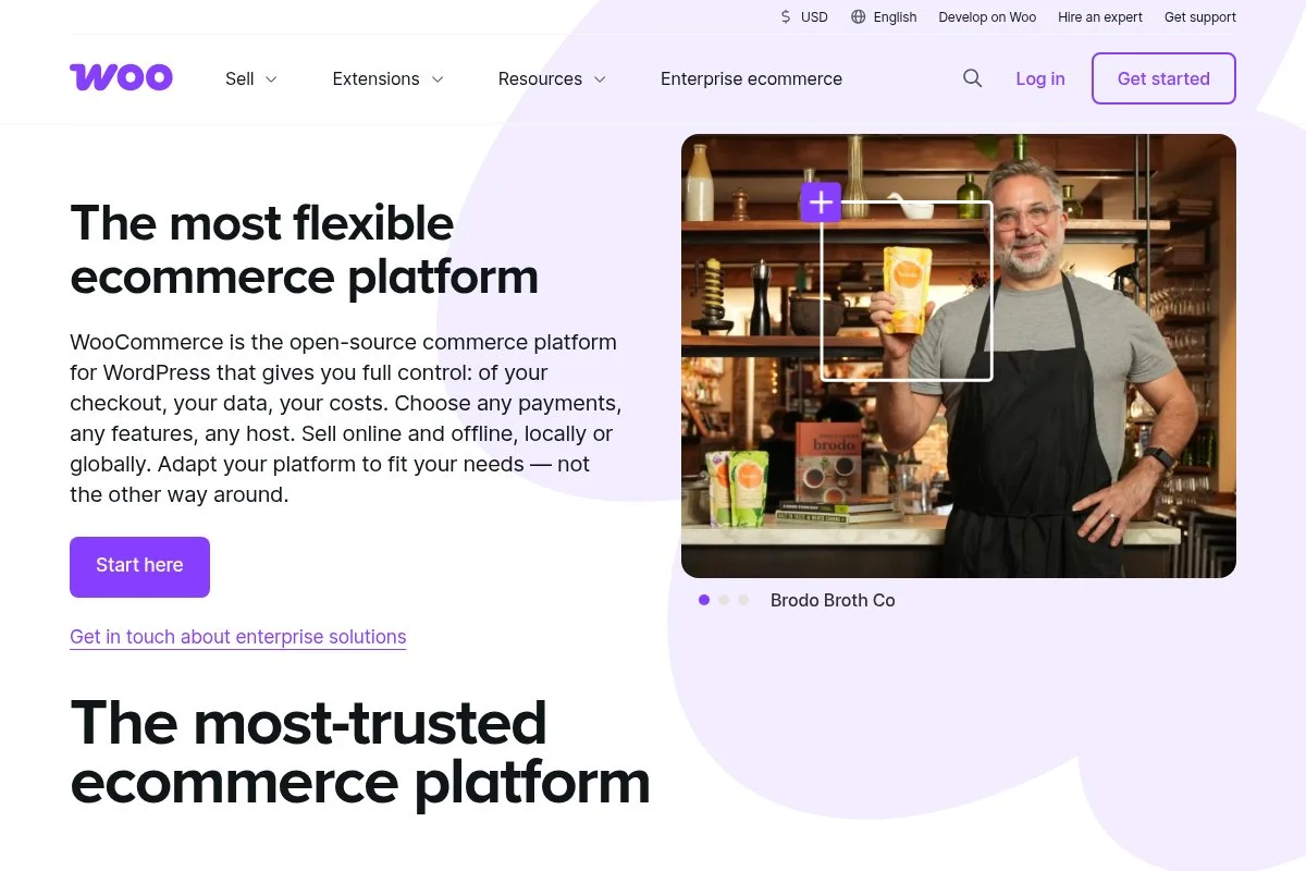 Screenshot of WooCommerce homepage