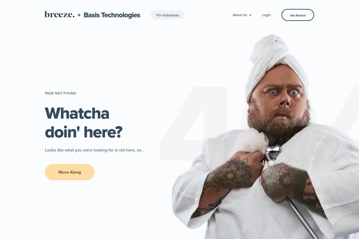 Screenshot of Breeze homepage