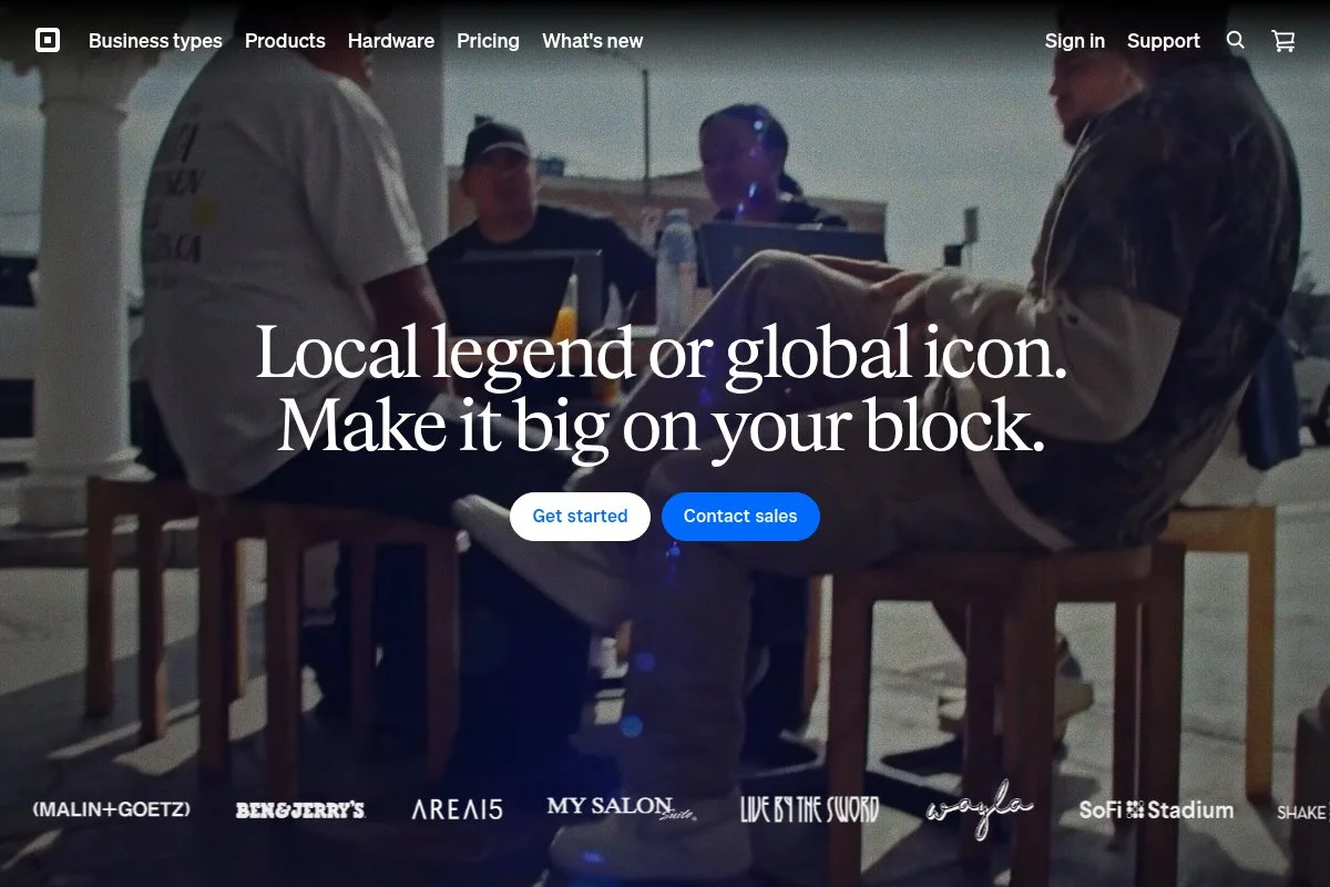 Screenshot of Square Invoices homepage
