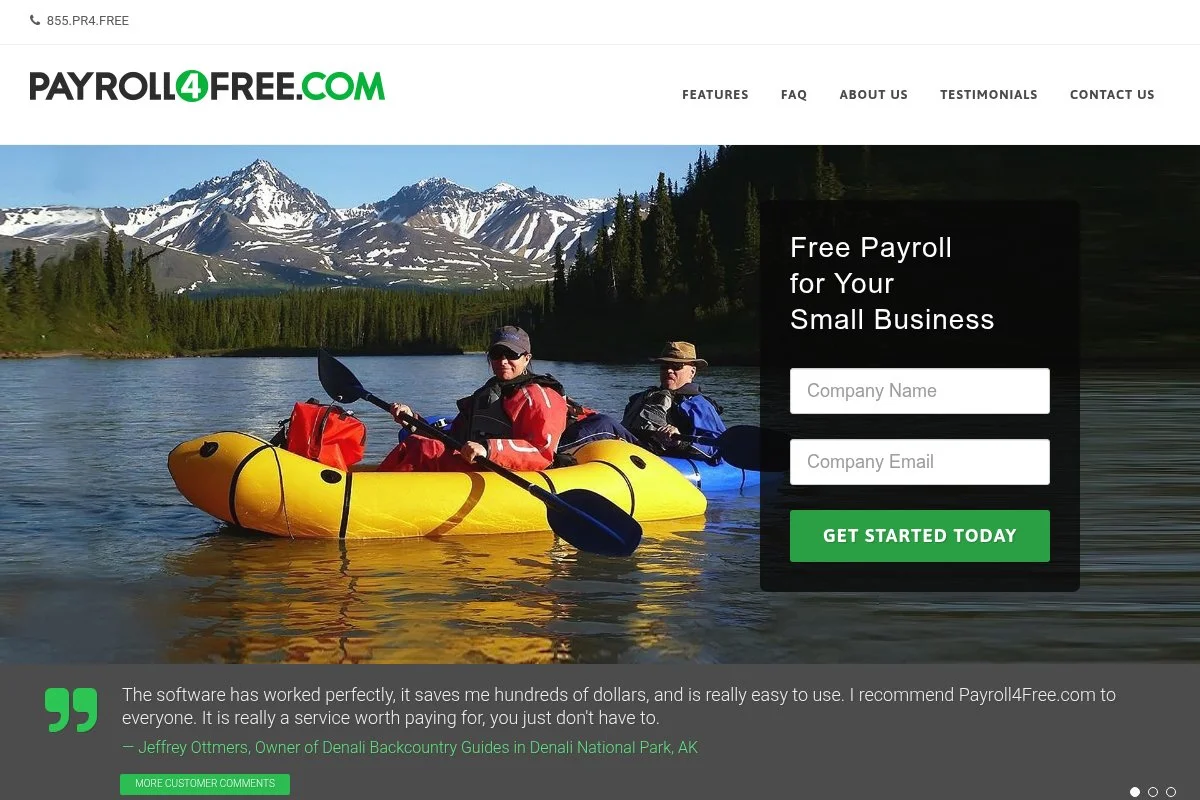 Screenshot of Payroll4Free homepage