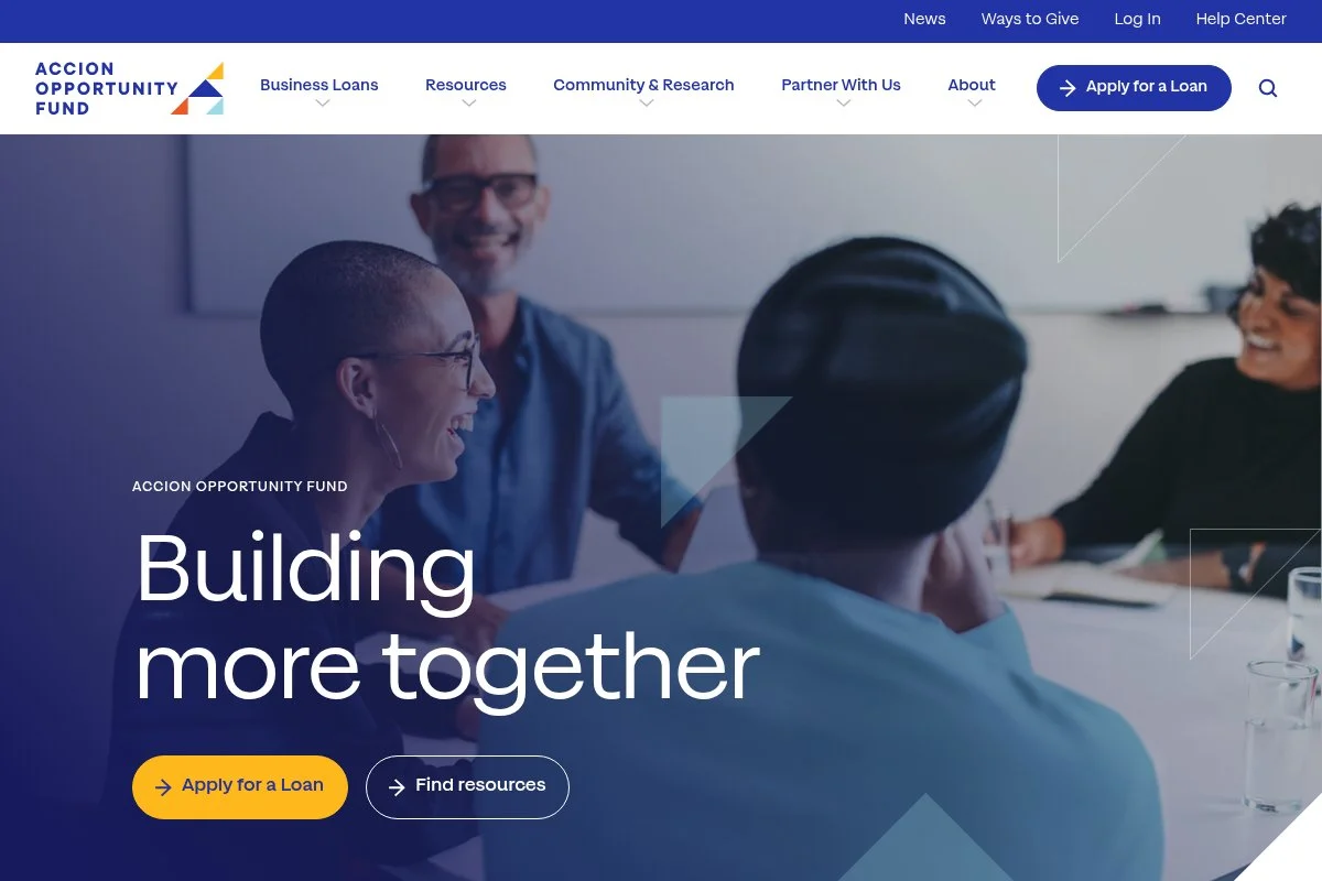 Screenshot of Accion Opportunity Fund homepage