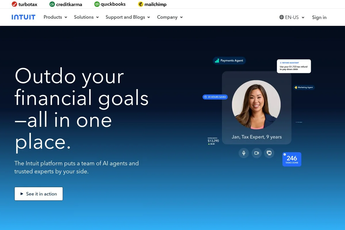 Screenshot of QuickBooks Payments homepage