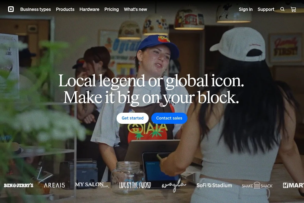 Screenshot of Square Appointments homepage