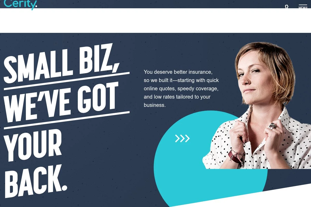 Screenshot of Cerity homepage