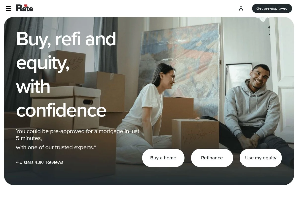 Screenshot of Guaranteed Rate homepage