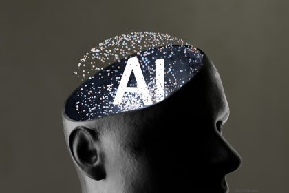 Artificial intelligence concept within a human head; AI freelance skills demand 2026