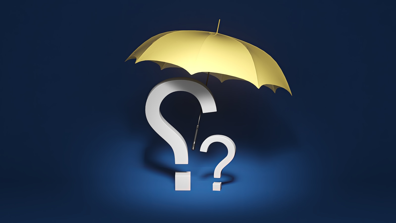 a yellow umbrella with a question mark underneath it; freelance business insurance 2026