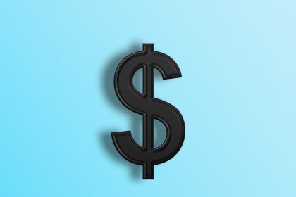 a black dollar sign on a blue background; cost of goods sold