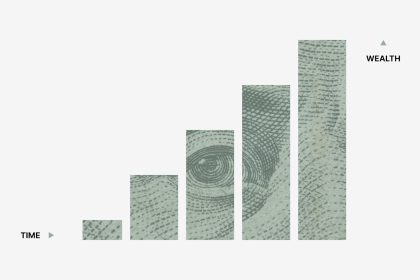 white and black abstract illustration; gross margin vs net margin