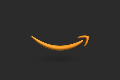 an orange smile on a black background; Amazon Business Prime
