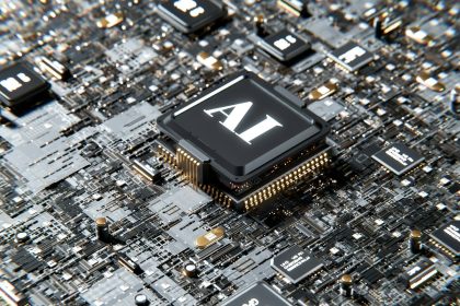 a computer chip with the letter a on top of it; QuickBooks AI bookkeeping