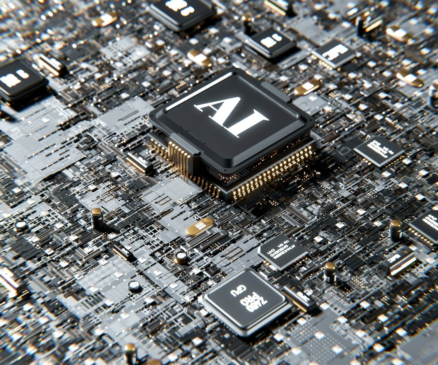 a computer chip with the letter a on top of it; QuickBooks AI bookkeeping