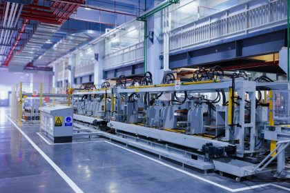 a large machine in a large building; ISM manufacturing PMI