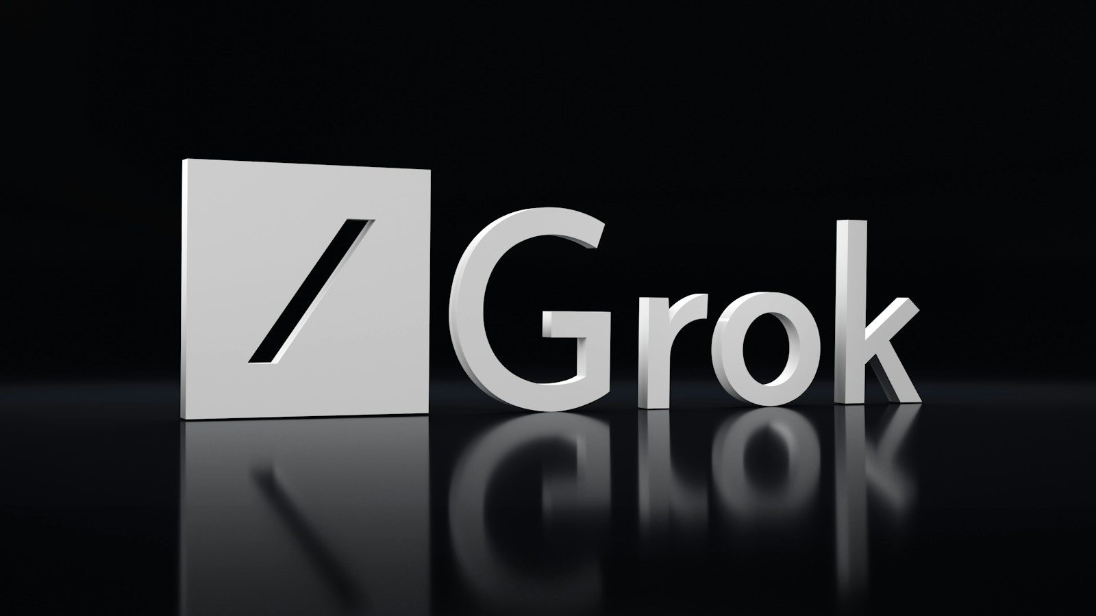 a black and white photo of the word grok; Grok Voice 3.0